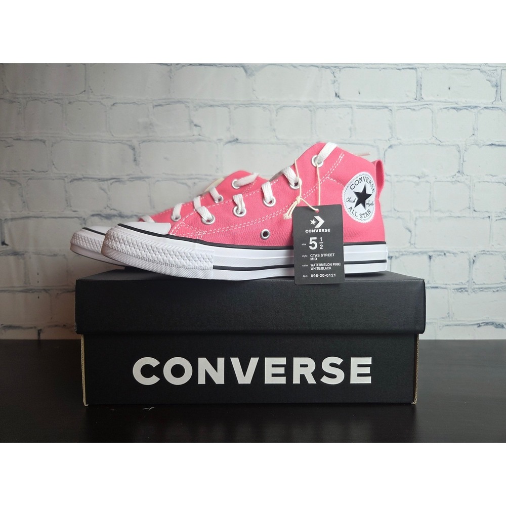 Converse Kids CTAS Street Mid Top Sneakers Pink Watermelon A17216F M 5.5 W 7.5
